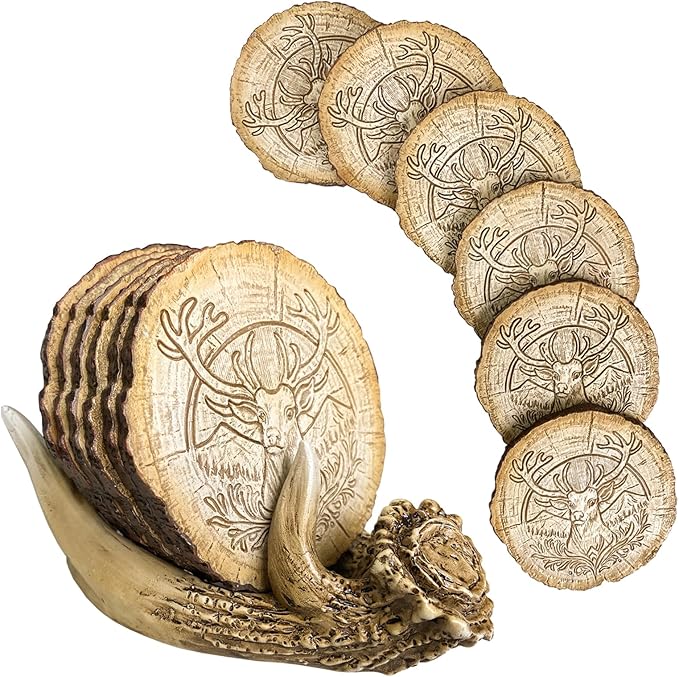 Deer Antler Western Coasters Set